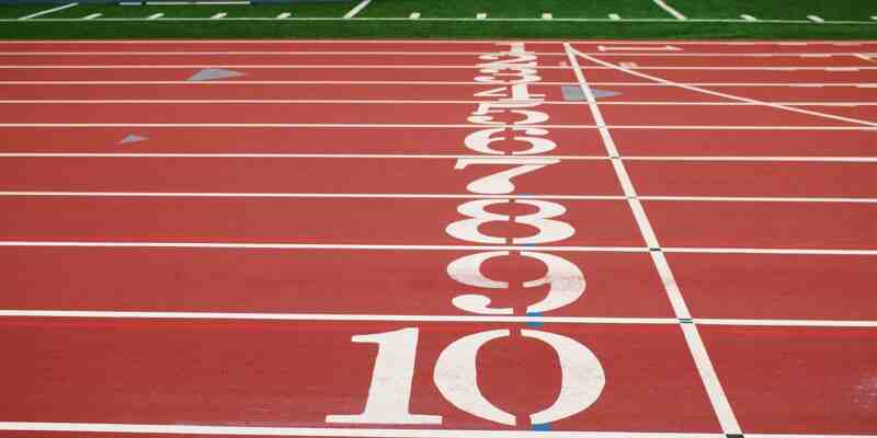 Track field with numbers 1 to 10