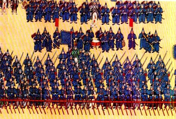 Soldiers of the Blue Banner during the Qianlong Emperor