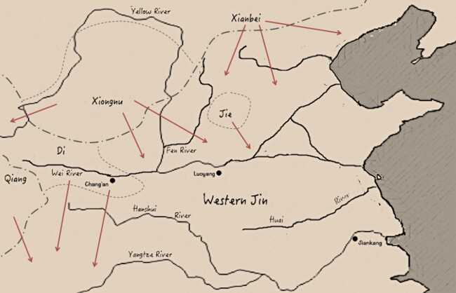 Uprising of the Five Barbarians in Western Jin.