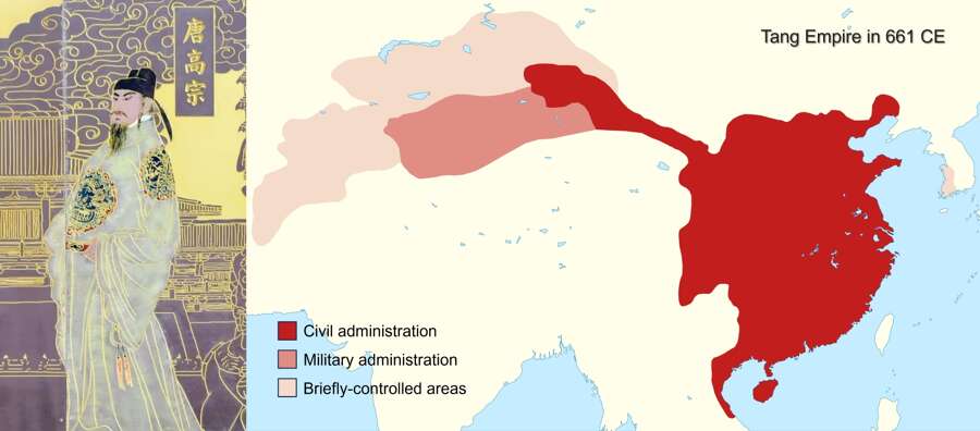 Portrait of Emperor Gaozong and Tang Empire in 661 CE