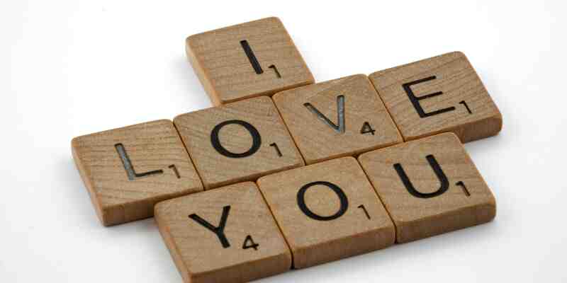 Blocks spelling 'I love you'