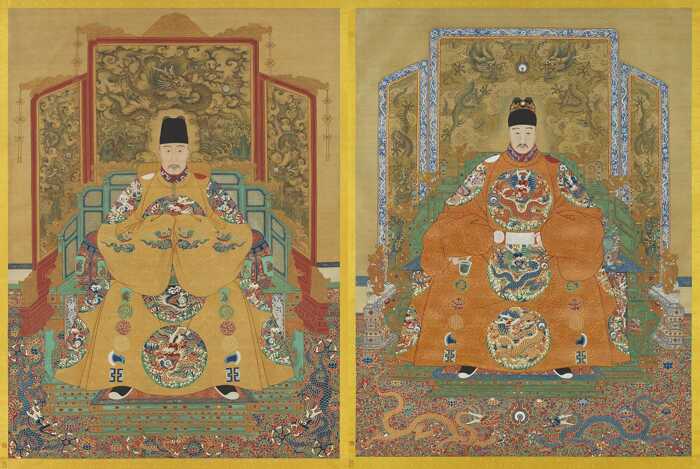 Portraits of Jiajing and Longqing emperors