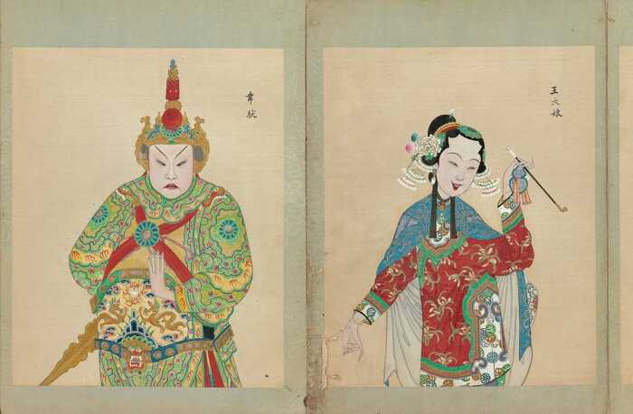 Portraits of Peking Opera characters from the late Qing