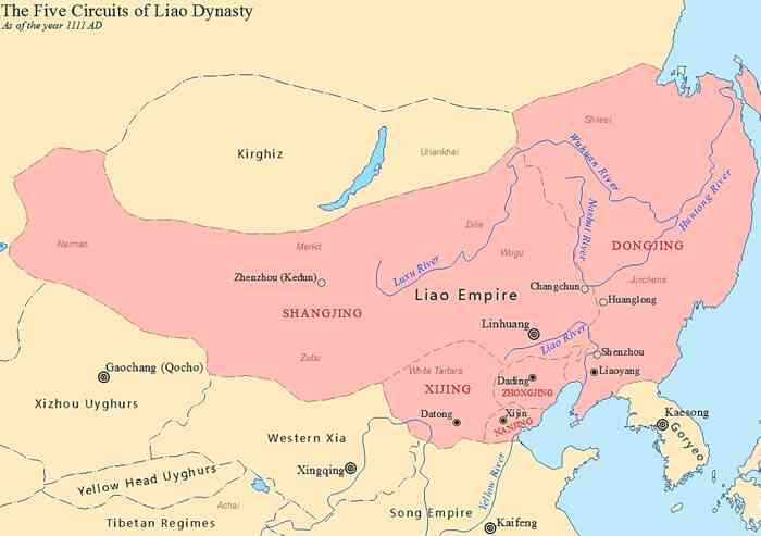 Map of the Liao Dynasty in 1111