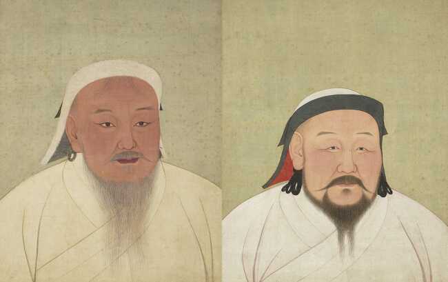 Portraits of Genghis Khan and Kublai Khan