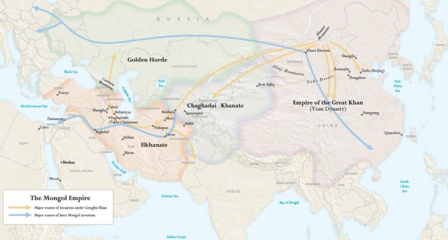 Map of Mongol successor Khanates