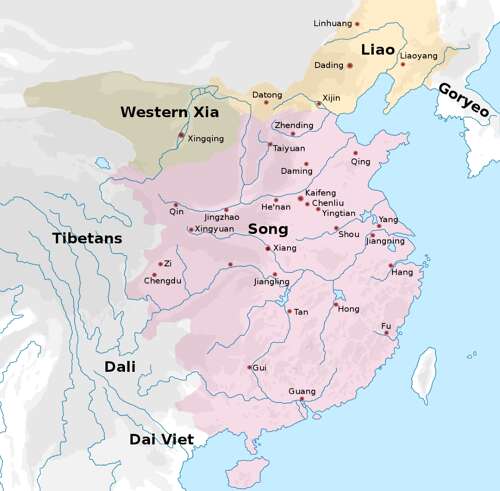 Map of the Northern Song Dynasty in 1111