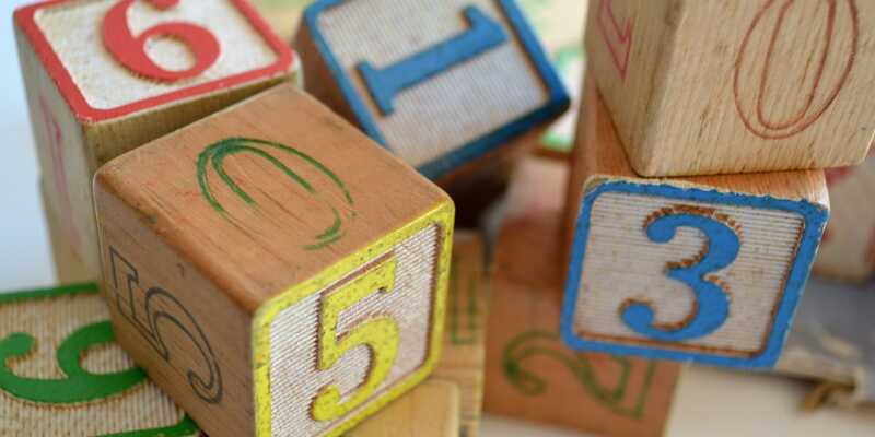 Children's blocks with numbers on them'