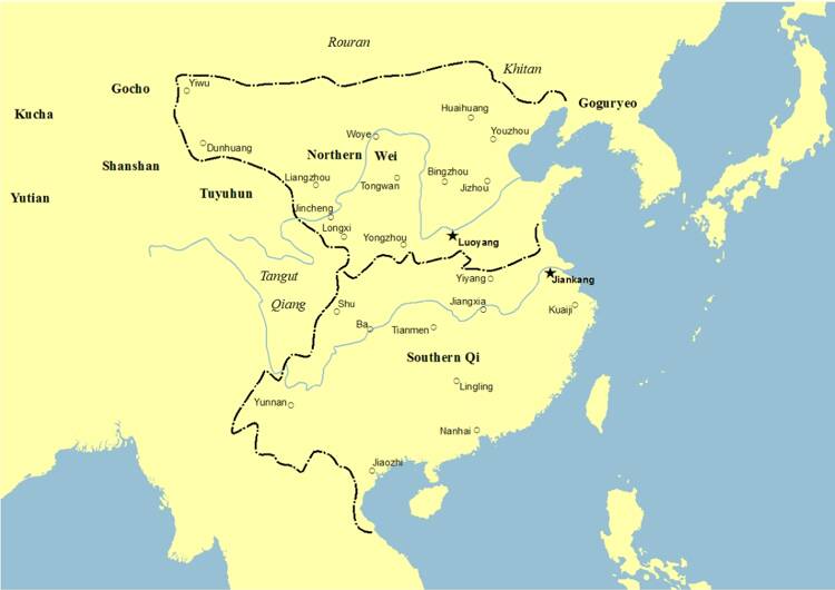 Southern Qi and Northern Wei in 497 CE