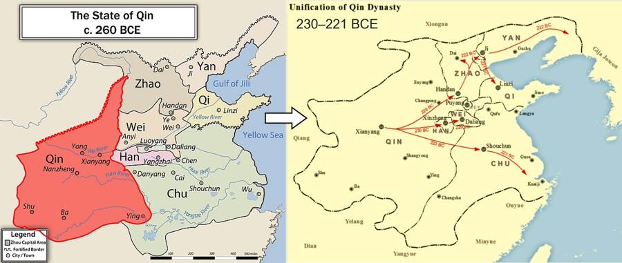 Qin state and Qin Dynasty maps