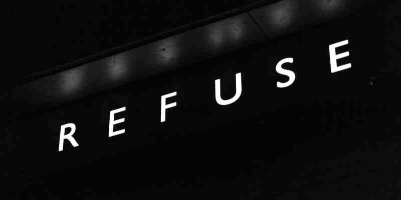 The word refuse in lights