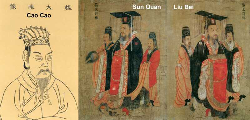 Portraits of Cao Cao, Sun Quan and Liu Bei