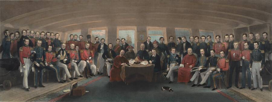 The signing and sealing of the Treaty of Nanking