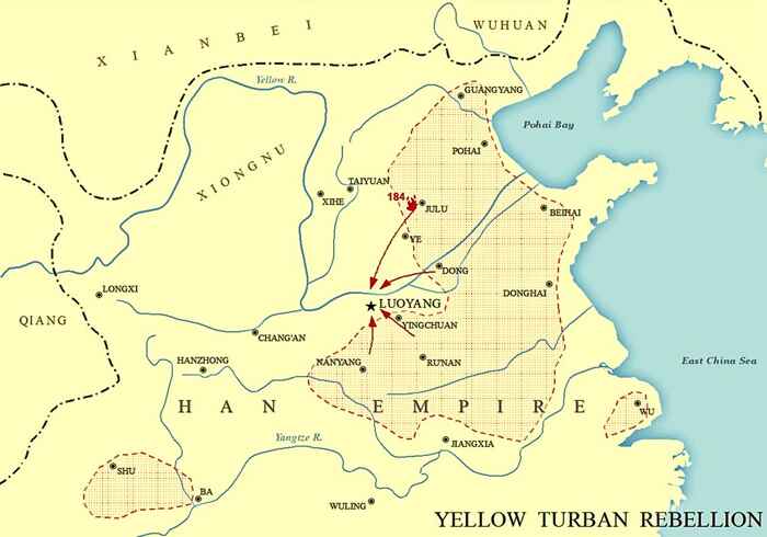 Map of Yellow Turban Rebellion